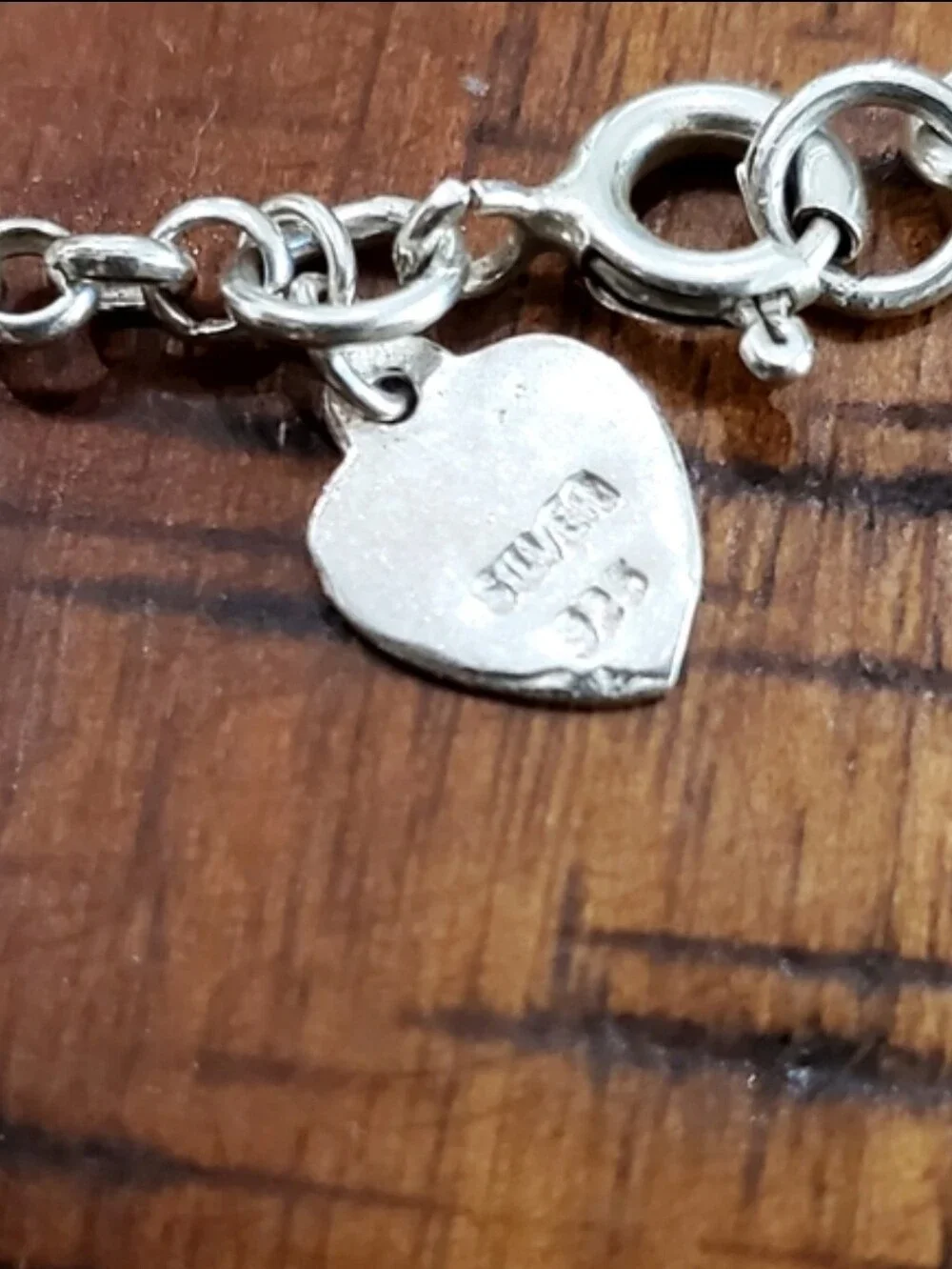 925 Sterling Silver Heart Charms Bracelet